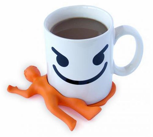 壓扁小人硅膠咖啡杯墊，創(chuàng)意配飾水杯墊-硅膠墊