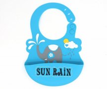 寶寶吃飯硅膠飯兜衣，嬰兒防水圍嘴罩衣